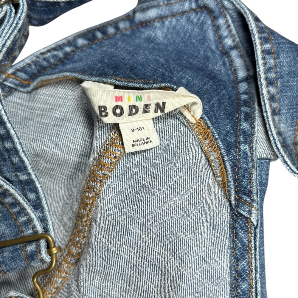Mini Boden Denim Short Overalls with Heart Pocket - Picture 6 of 6